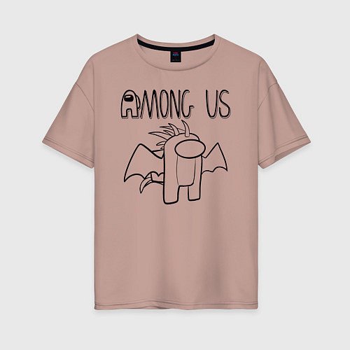 Женская футболка оверсайз Among Us / Пыльно-розовый – фото 1