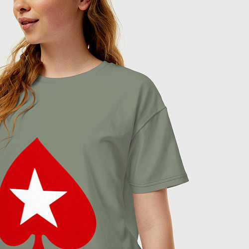 Женская футболка оверсайз Покер Пики Poker Stars / Авокадо – фото 3