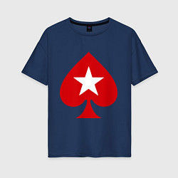 Футболка оверсайз женская Покер Пики Poker Stars, цвет: тёмно-синий