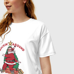 Футболка оверсайз женская Rockin Santa, цвет: белый — фото 2