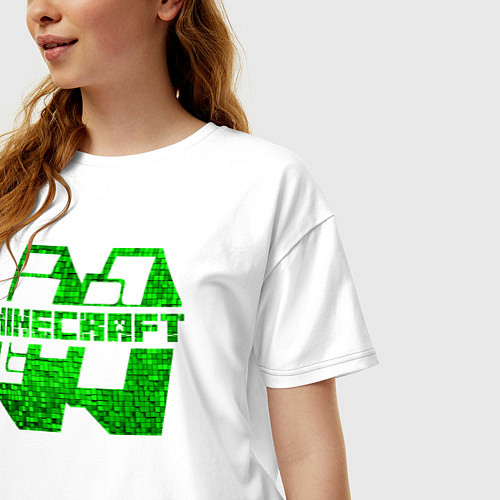 Женская футболка оверсайз Minecraft / Белый – фото 3
