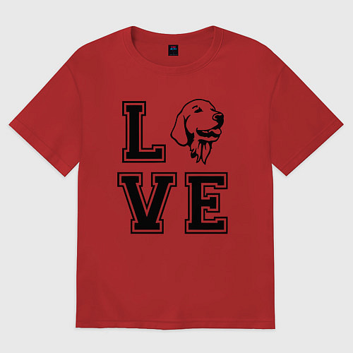 Женская футболка оверсайз Лабрадор / Красный – фото 1