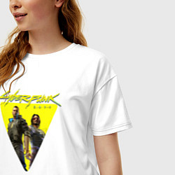 Футболка оверсайз женская Cyberpunk 2077, цвет: белый — фото 2