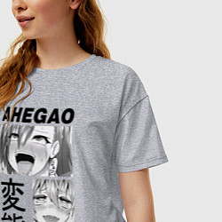 Футболка оверсайз женская Ahegao, цвет: меланж — фото 2