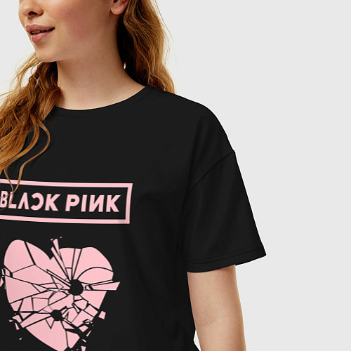 Женская футболка оверсайз BLACKPINK / Черный – фото 3