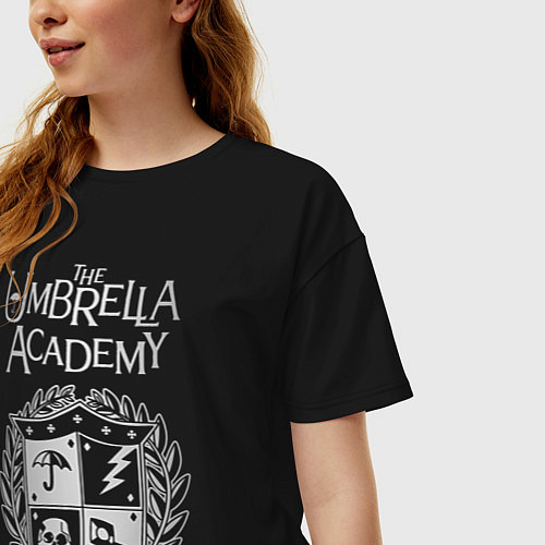 Женская футболка оверсайз Академия Амбрелла / Черный – фото 3