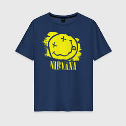 Футболка оверсайз женская Nirvana Smile, цвет: тёмно-синий
