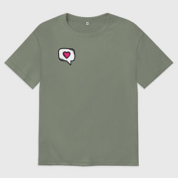 Футболка оверсайз женская Сердце, цвет: авокадо