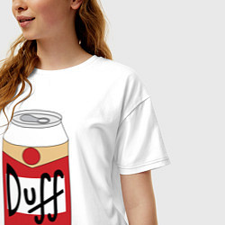 Футболка оверсайз женская Duff Beer, цвет: белый — фото 2