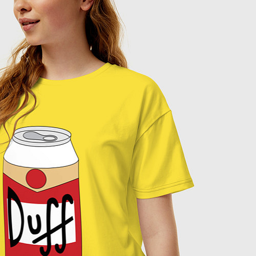 Женская футболка оверсайз Duff Beer / Желтый – фото 3