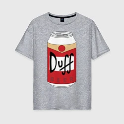 Футболка оверсайз женская Duff Beer, цвет: меланж