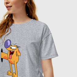Футболка оверсайз женская Котопес, цвет: меланж — фото 2