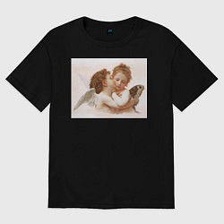 Футболка оверсайз женская Ангелочки, цвет: черный