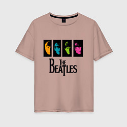 Футболка оверсайз женская Всемирный день The Beatles, цвет: пыльно-розовый