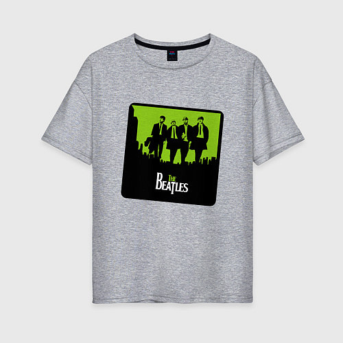 Женская футболка оверсайз Ливерпульская четверка Beatles / Меланж – фото 1