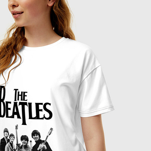 Женская футболка оверсайз The Beatles / Белый – фото 3