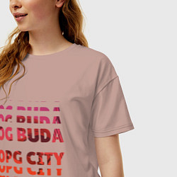 Футболка оверсайз женская OG Buda OPG City Strobe Effect, цвет: пыльно-розовый — фото 2