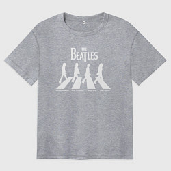 Футболка оверсайз женская The Beatles, цвет: меланж