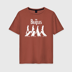 Футболка оверсайз женская The Beatles, цвет: кирпичный