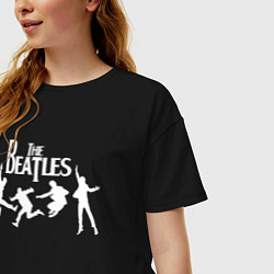Футболка оверсайз женская The Beatles, цвет: черный — фото 2