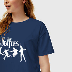Футболка оверсайз женская The Beatles, цвет: тёмно-синий — фото 2