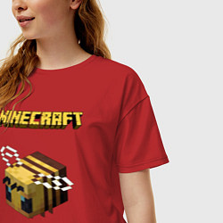 Футболка оверсайз женская Minecraft, цвет: красный — фото 2