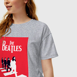Футболка оверсайз женская The Beatles, цвет: меланж — фото 2