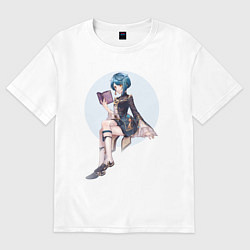 Футболка оверсайз женская Син Цю, цвет: белый