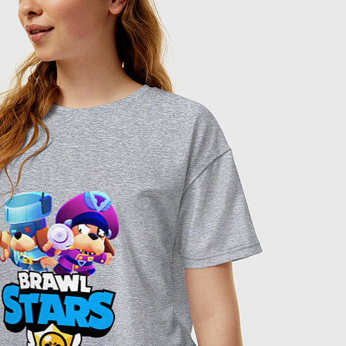 Женская футболка оверсайз Генерал Гавс - Brawl Stars / Меланж – фото 3