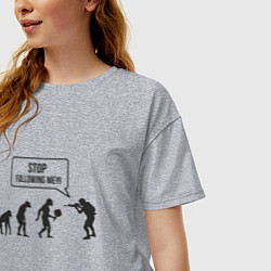 Футболка оверсайз женская CS GO спина Z, цвет: меланж — фото 2