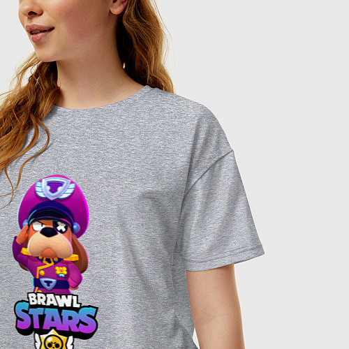 Женская футболка оверсайз Brawl Stars - Colonel Ruffs / Меланж – фото 3