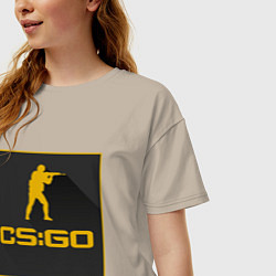 Футболка оверсайз женская CS GO Z, цвет: миндальный — фото 2