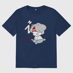 Футболка оверсайз женская BTS sleep, цвет: тёмно-синий