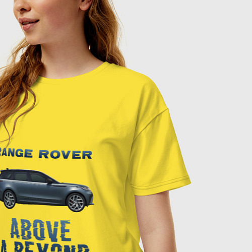 Женская футболка оверсайз Range Rover Above a Beyond / Желтый – фото 3