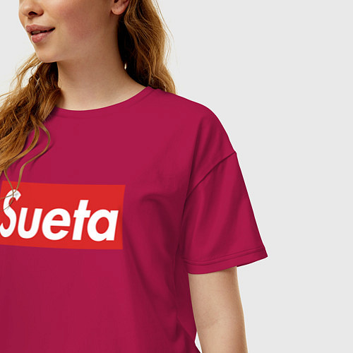 Женская футболка оверсайз Sueta / Маджента – фото 3