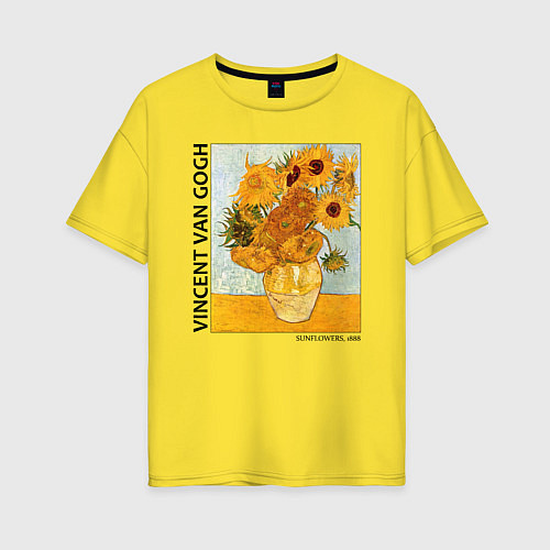 Женская футболка оверсайз Подсолнухи Винсент Ван Гог / Желтый – фото 1