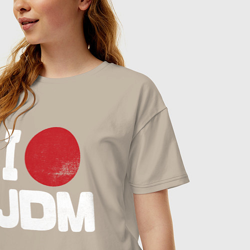 Женская футболка оверсайз JDM / Миндальный – фото 3