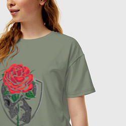Футболка оверсайз женская Skull&Rose, цвет: авокадо — фото 2