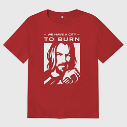 Футболка оверсайз женская WE HAVE A CITY TO BURN, цвет: красный