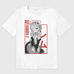 Футболка оверсайз женская Re:Zero Rem, цвет: белый