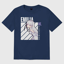 Футболка оверсайз женская Эмилия, цвет: тёмно-синий