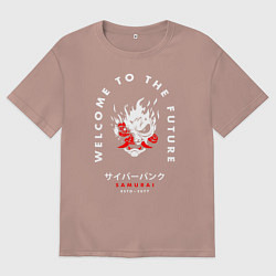 Футболка оверсайз женская SAMURAI Cyberpunk 2077, цвет: пыльно-розовый