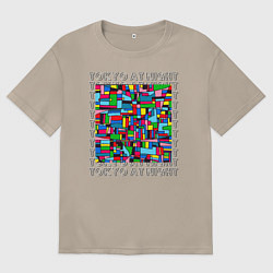 Футболка оверсайз женская Ночной Токио, цвет: миндальный