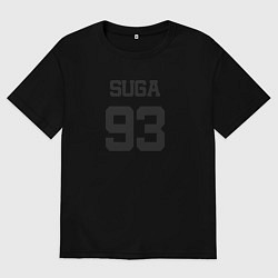 Футболка оверсайз женская BTS - Suga 93, цвет: черный