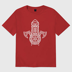 Футболка оверсайз женская Перун Бог Воинов, цвет: красный