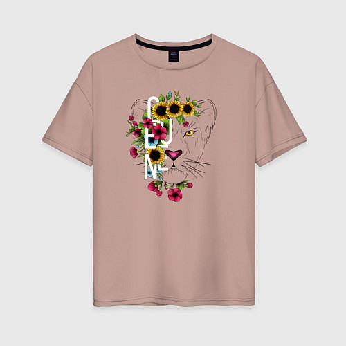 Женская футболка оверсайз Queen / Пыльно-розовый – фото 1