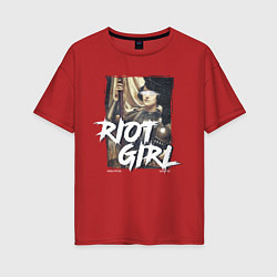 Футболка оверсайз женская Riot girl, цвет: красный