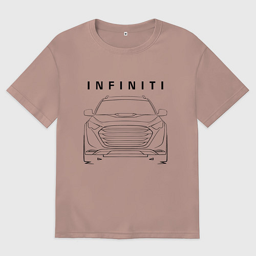 Женская футболка оверсайз Infinity Инфинити спина / Пыльно-розовый – фото 1