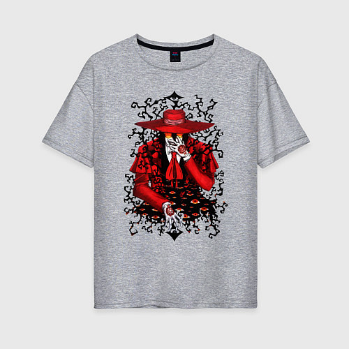 Женская футболка оверсайз Hellsing Хеллсинг / Меланж – фото 1