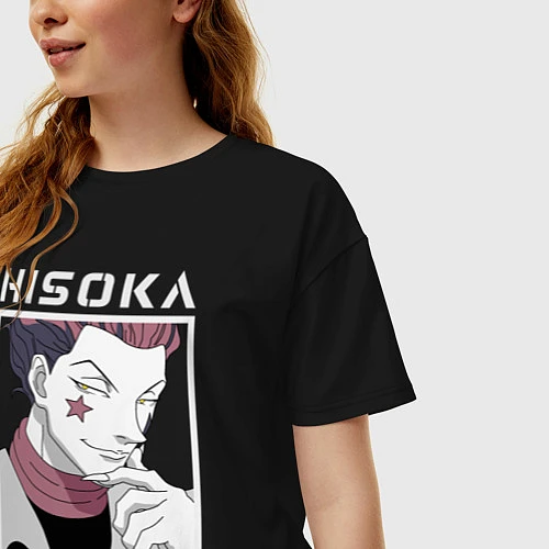 Женская футболка оверсайз Хисока / Черный – фото 3